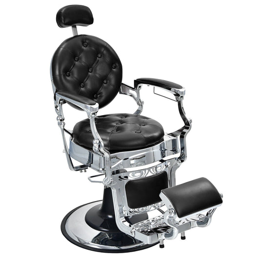 Vintage Barber Chair with Adjustable Height and Headrest, Black at Gallery Canada