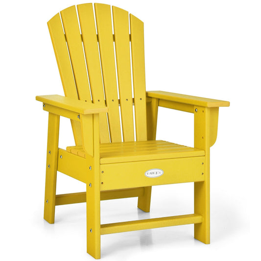Patio Kids' Adirondack Chair with Ergonomic Backrest, Yellow