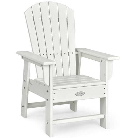 Patio Kids' Adirondack Chair with Ergonomic Backrest, White