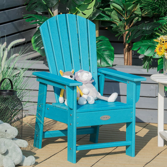 Kids Adirondack Chair, Ergonomic Backrest, Turquoise Kids Chairs & Seating Turquoise at Gallery Canada