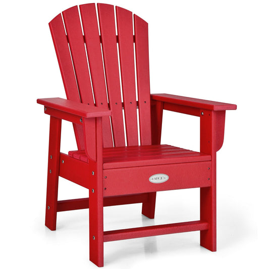Patio Kids' Adirondack Chair with Ergonomic Backrest, Red