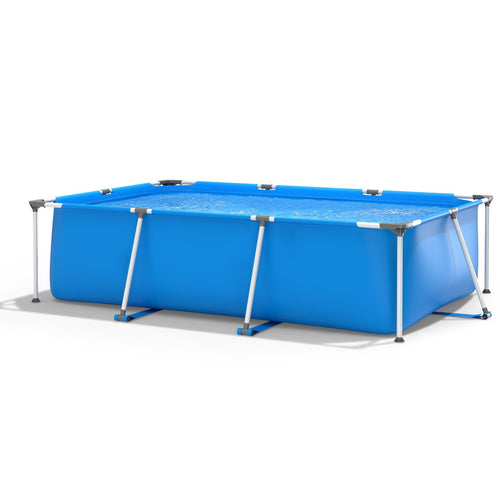 Above Ground Swimming Pool with Pool Cover, Blue