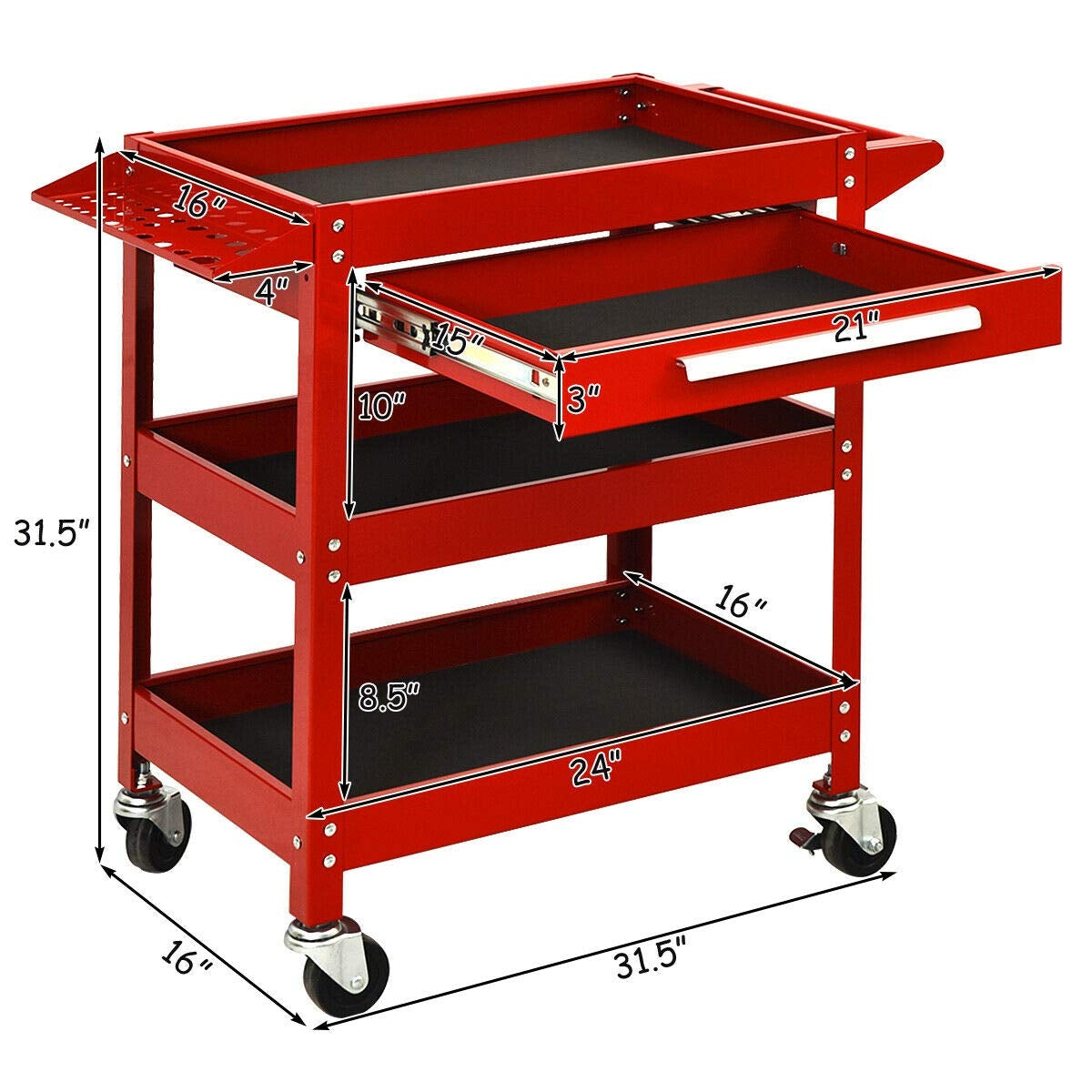 Rolling Tool Cart, Mechanic Cabinet, Storage Toolbox Organizer, Red Garages at Gallery Canada