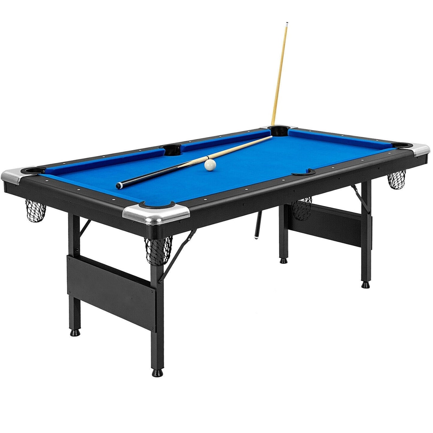 6 Feet Foldable Billiard Pool Table, Blue at Gallery Canada