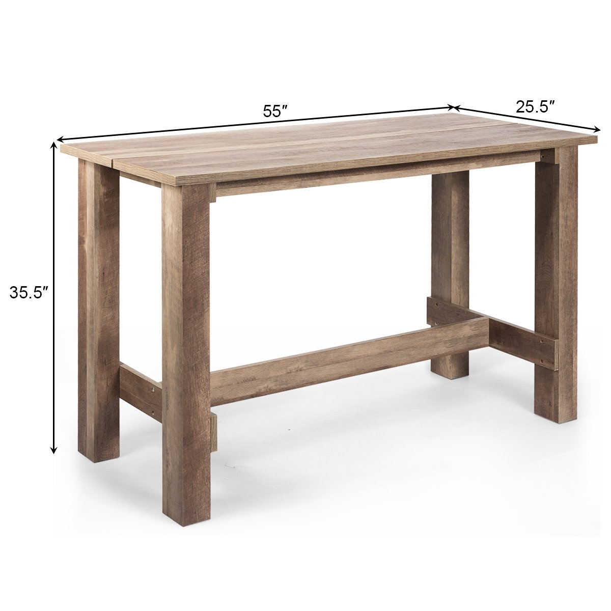 Multifunctional Counter Height Dining Table for Dining Room and Kitchen, Brown