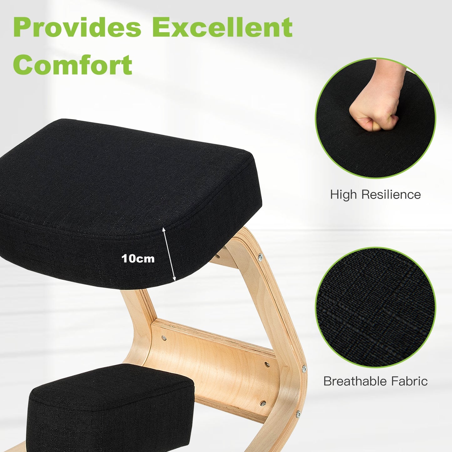 Ergonomic Kneeling Chair, Office Desk Stool, Black Kneeling Chiars at Gallery Canada