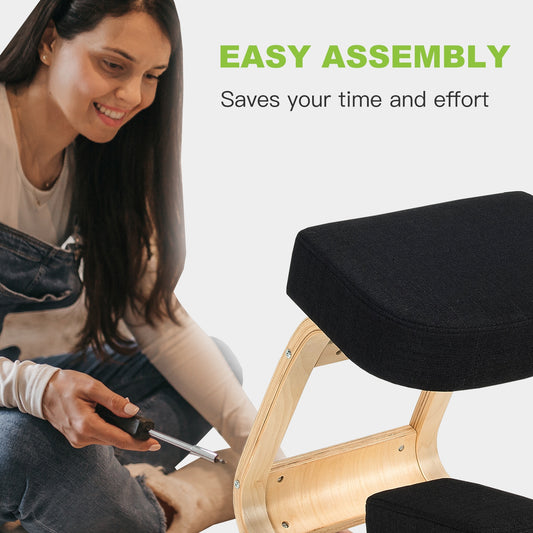Ergonomic Kneeling Chair, Office Desk Stool, Black Kneeling Chiars Black at Gallery Canada