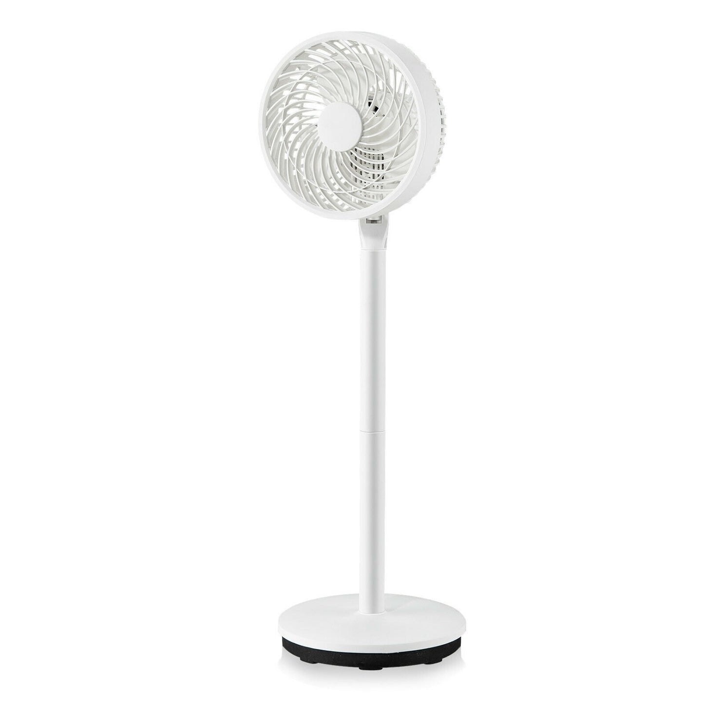 9 Inch Portable Oscillating Pedestal Floor Fan with Adjustable Heights and Speeds, White