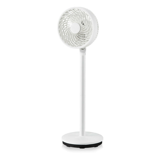9 Inch Portable Oscillating Pedestal Floor Fan with Adjustable Heights and Speeds, White at Gallery Canada
