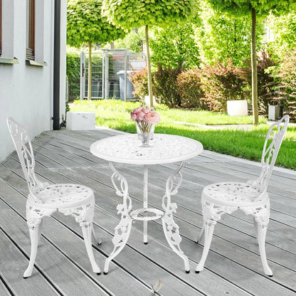3 Pieces Patio Table Chairs Furniture Bistro Set , White at Gallery Canada