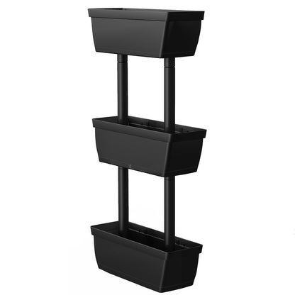 3-Tier Freestanding Vertical Plant Stand for Gardening and Planting Use, Black
