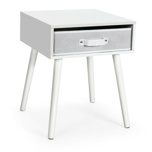 Mid-Century End Accent Bedside Table, White at Gallery Canada