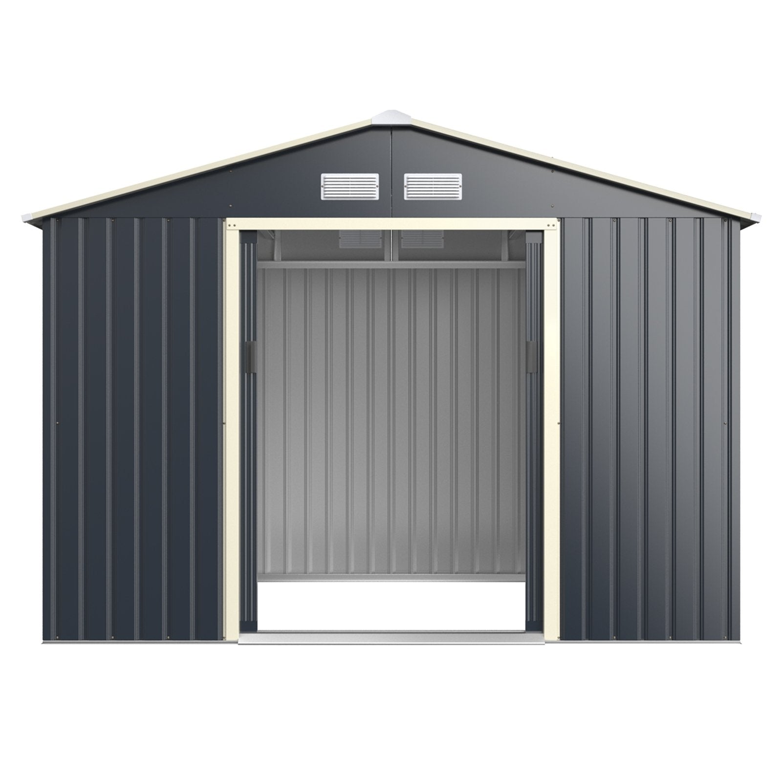 9 x 6 Feet Metal Storage Shed for Garden and Tools, Gray at Gallery Canada