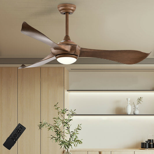 52 Inch Ceiling Fan With Light, Reversible DC Motor, Walnut