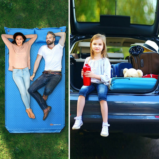 Self-Inflating Camping Sleeping Mat, Blue Air Mattresses & Sleeping Bags Blue at Gallery Canada