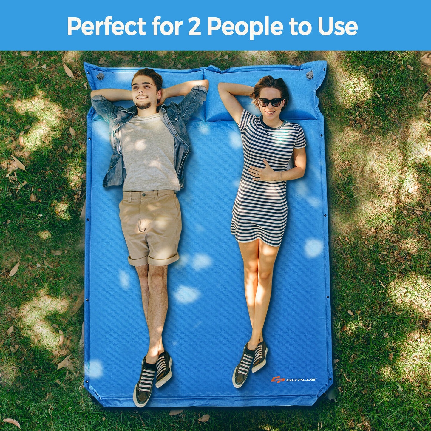 Self-Inflating Camping Outdoor Sleeping Mat with Pillows Bag, Blue Air Mattresses & Sleeping Bags at Gallery Canada