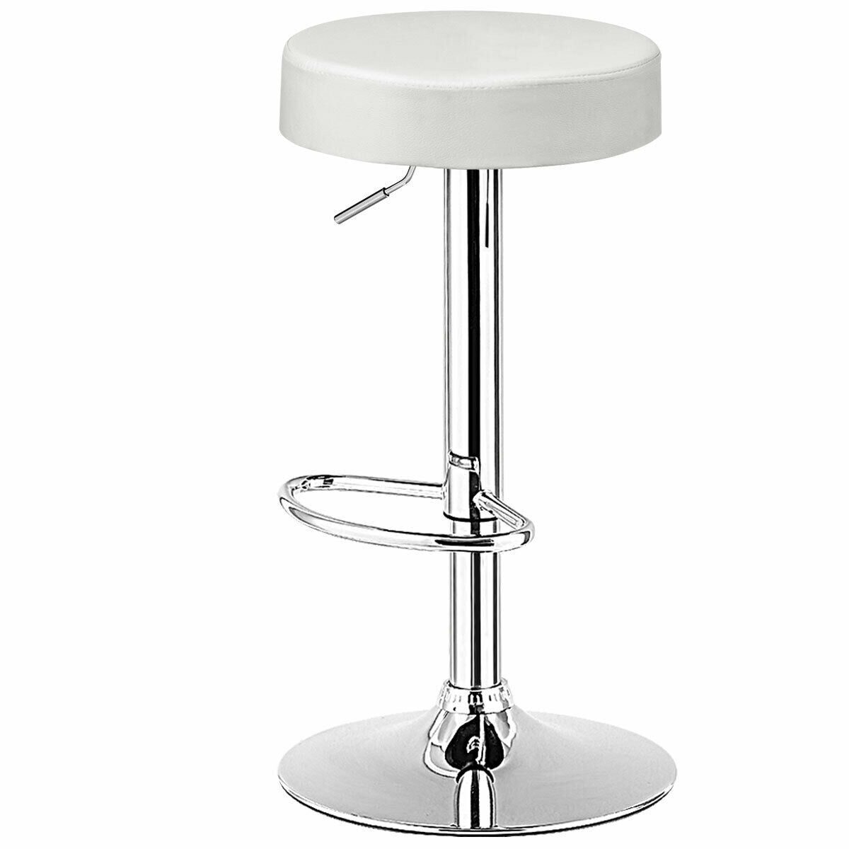 Round Bar Stool, Adjustable Swivel Pub Chair, White Bar Stools at Gallery Canada