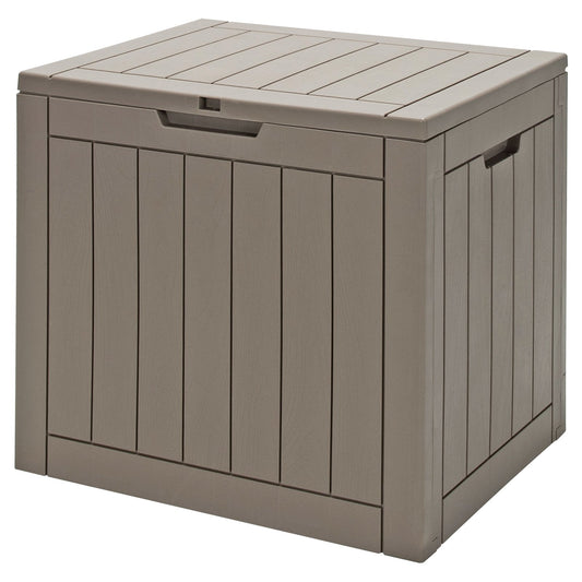 30 Gallon Deck Box Storage Seating Container, Light Brown