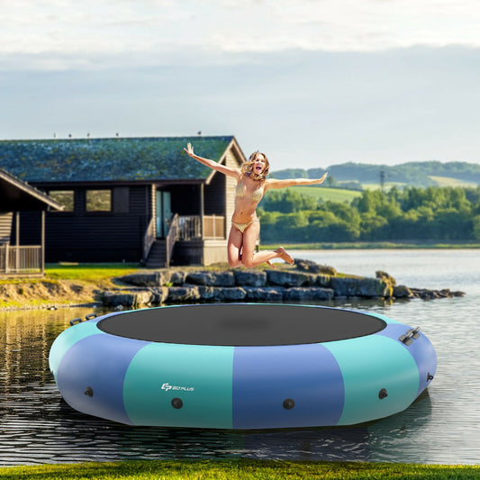 15 Feet Inflatable Splash Padded Water Bouncer Trampoline, Blue Trampolines Blue at Gallery Canada