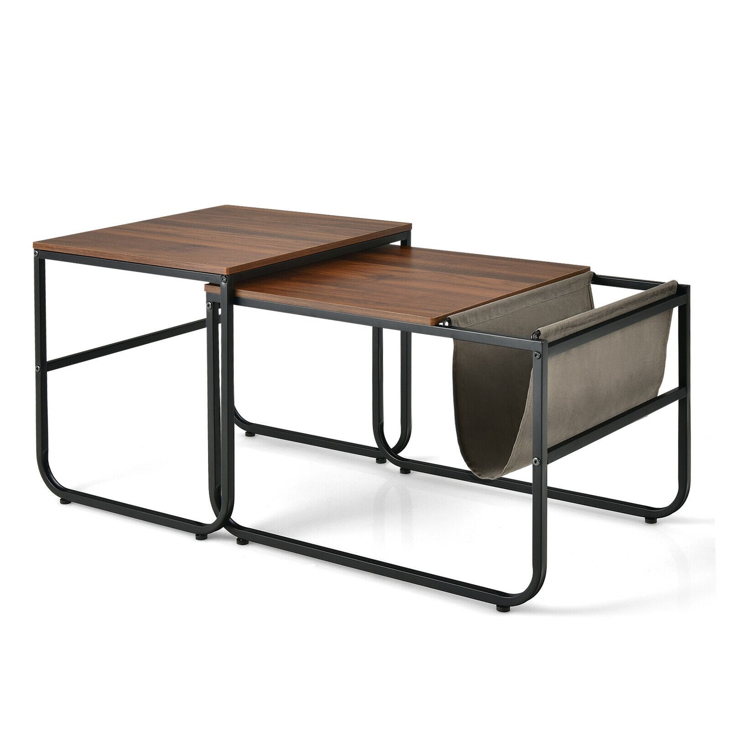 Nesting Coffee Tables, Set of 2, Side Pocket, Brown Coffee Tables at Gallery Canada