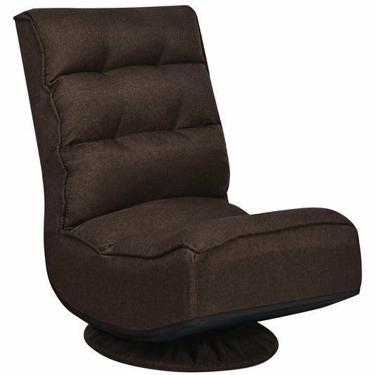 5-Position Folding Floor Gaming Chair, Brown