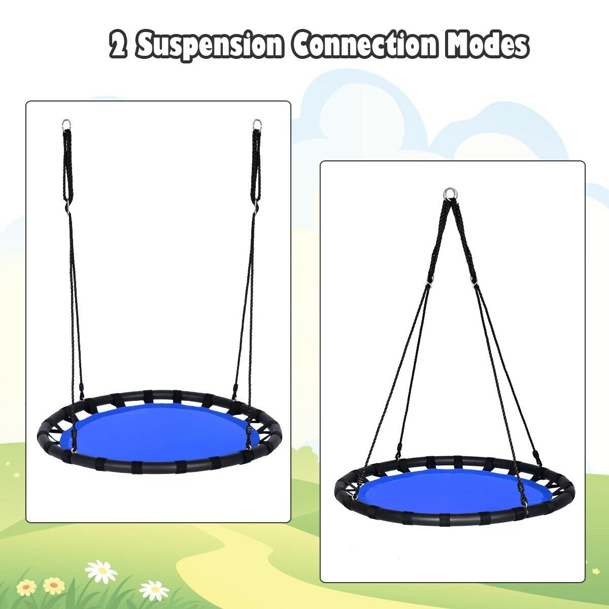 40" Flying Saucer Round Swing Kids Play Set, Blue at Gallery Canada