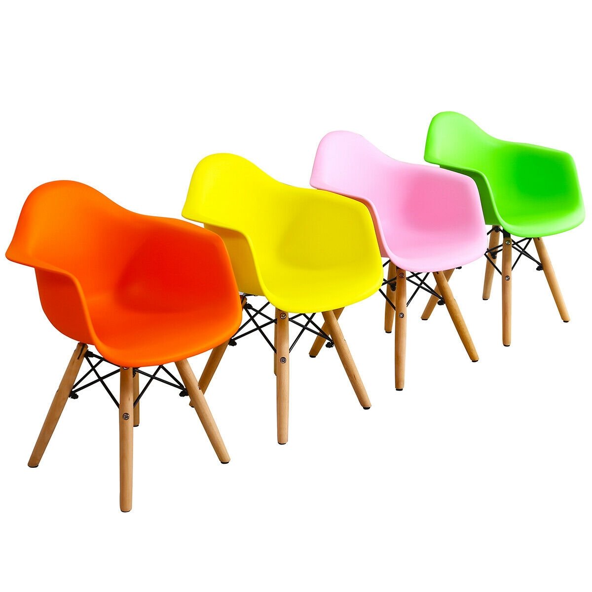 5 Piece Kids Mid-Century Colorful Table Chair Set, Multicolor at Gallery Canada