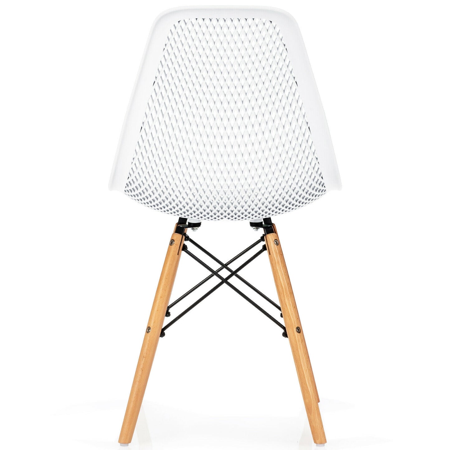 4 Piece Modern Plastic Hollow Chair Set, White Dining Chairs at Gallery Canada
