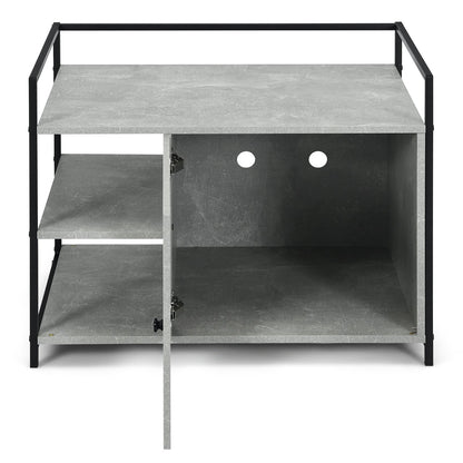 Enclosure Hidden Litter Furniture Cabinet with 2-Tier Storage Shelf, Gray at Gallery Canada