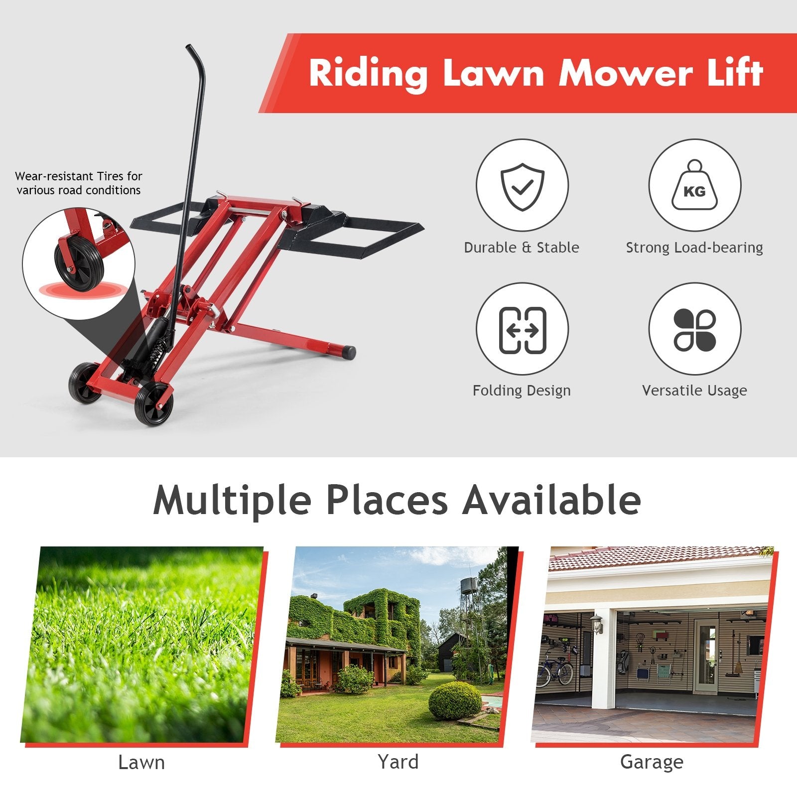 Hydraulic Lawnmower Lift Jack for Tractors and Zero Turn Riding Lawn Mowers at Gallery Canada
