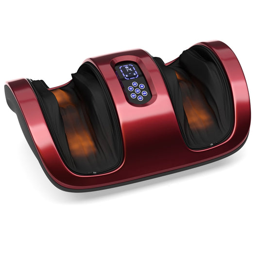 Shiatsu Foot Massager with Kneading and Heat Function, Red