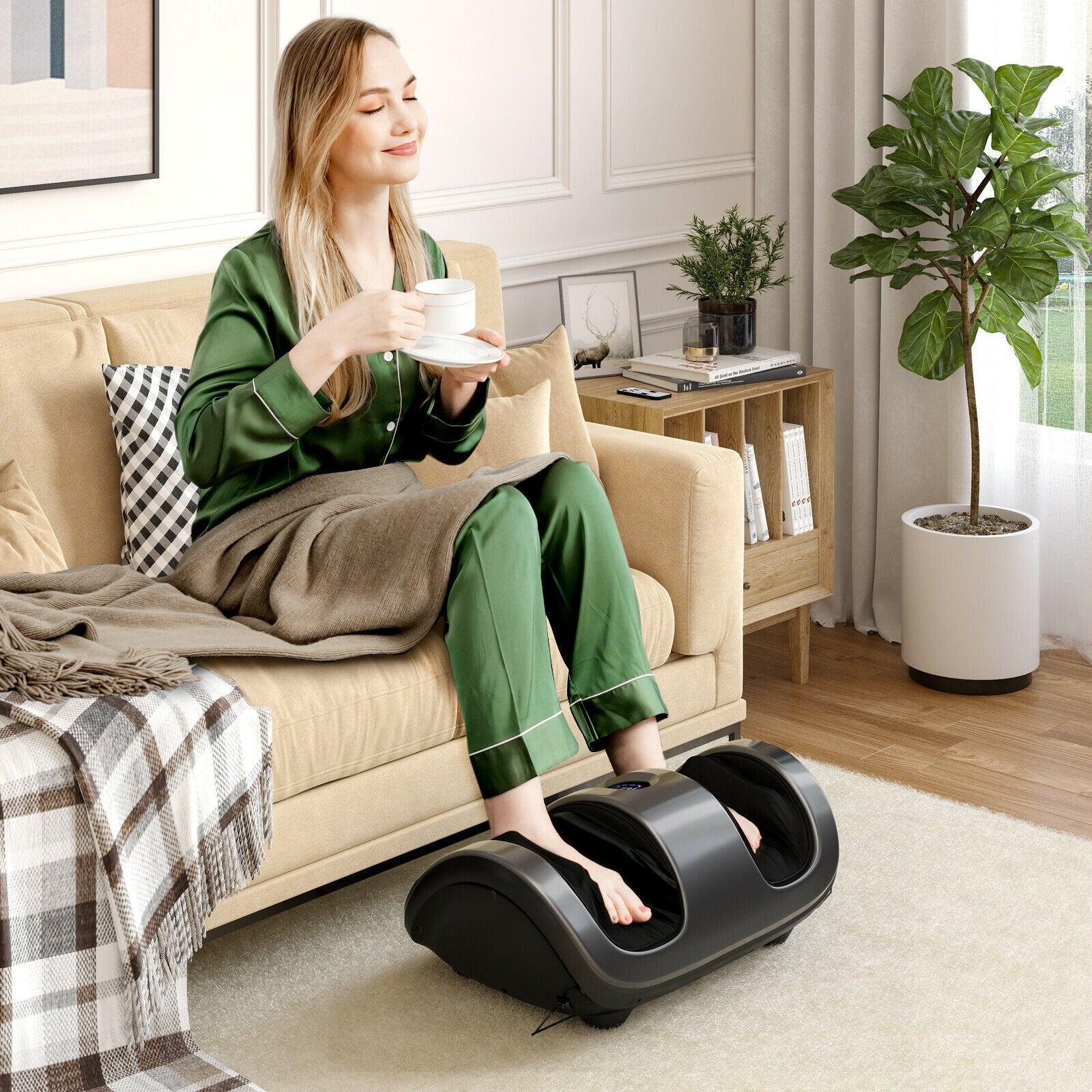Shiatsu Foot Massager with Kneading and Heat Function, Gray at Gallery Canada