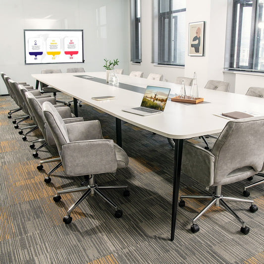 Adjustable Hollow Mid Back Office Chair, Gray