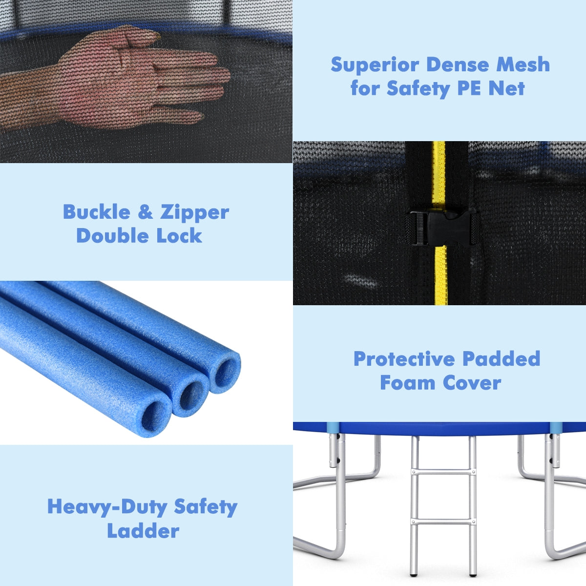 Outdoor Trampoline, 12 ft, Safety Closure Net, Blue Trampolines at Gallery Canada