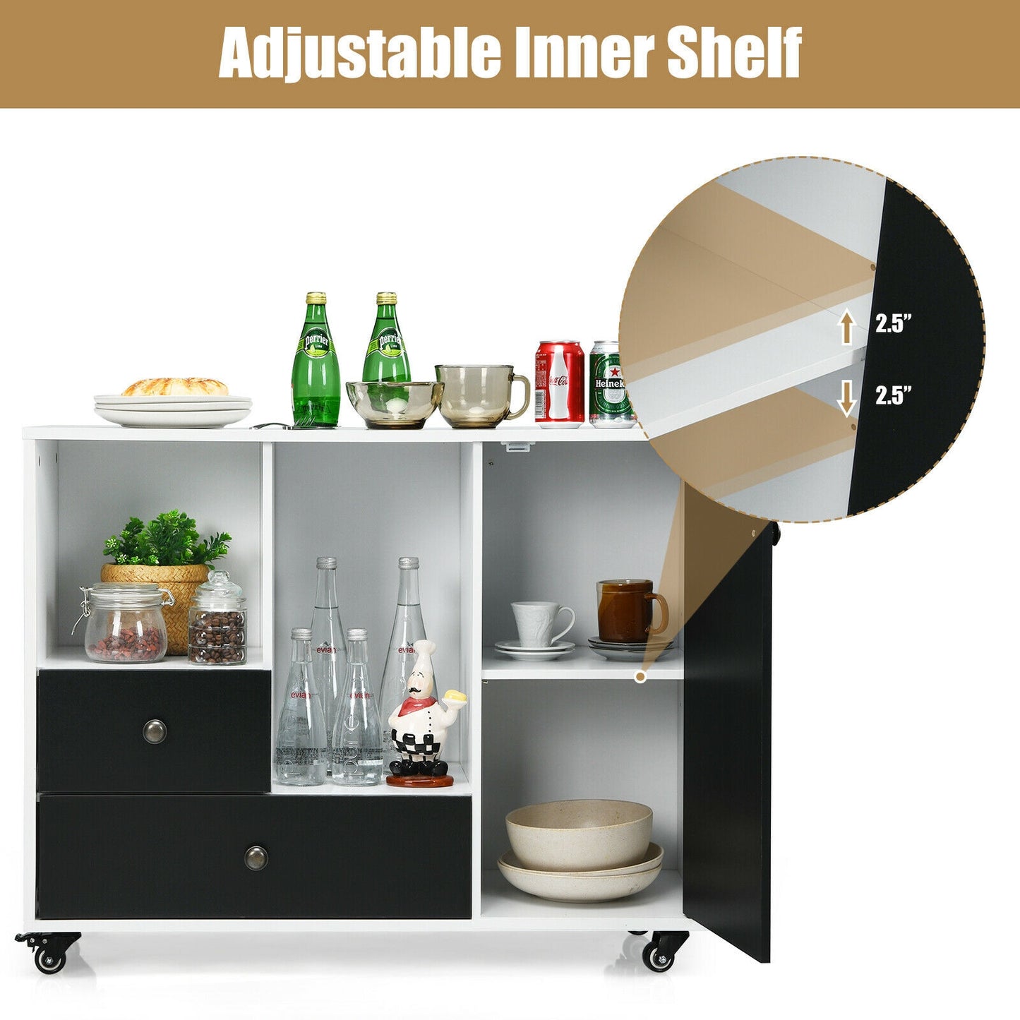 Lateral Mobile Filing Cabinet, 2 Drawers, Black File Cabinets at Gallery Canada