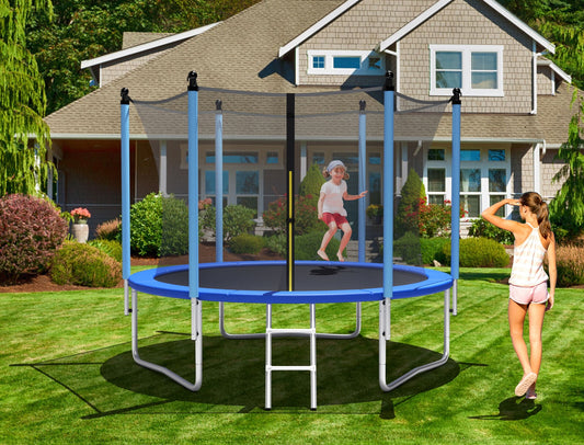 14 Feet Trampoline With Safety Net, Blue Trampolines Blue at Gallery Canada