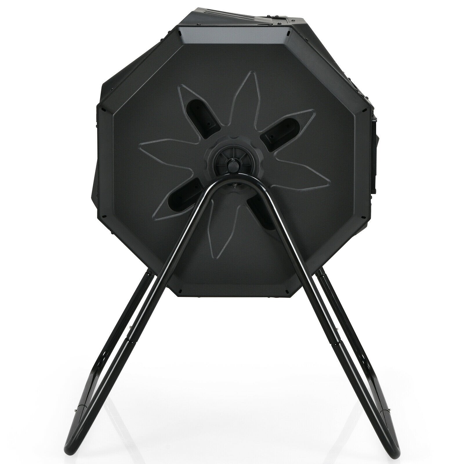 43 Gallon Composting Tumbler Compost Bin with Dual Rotating Chamber, Black at Gallery Canada