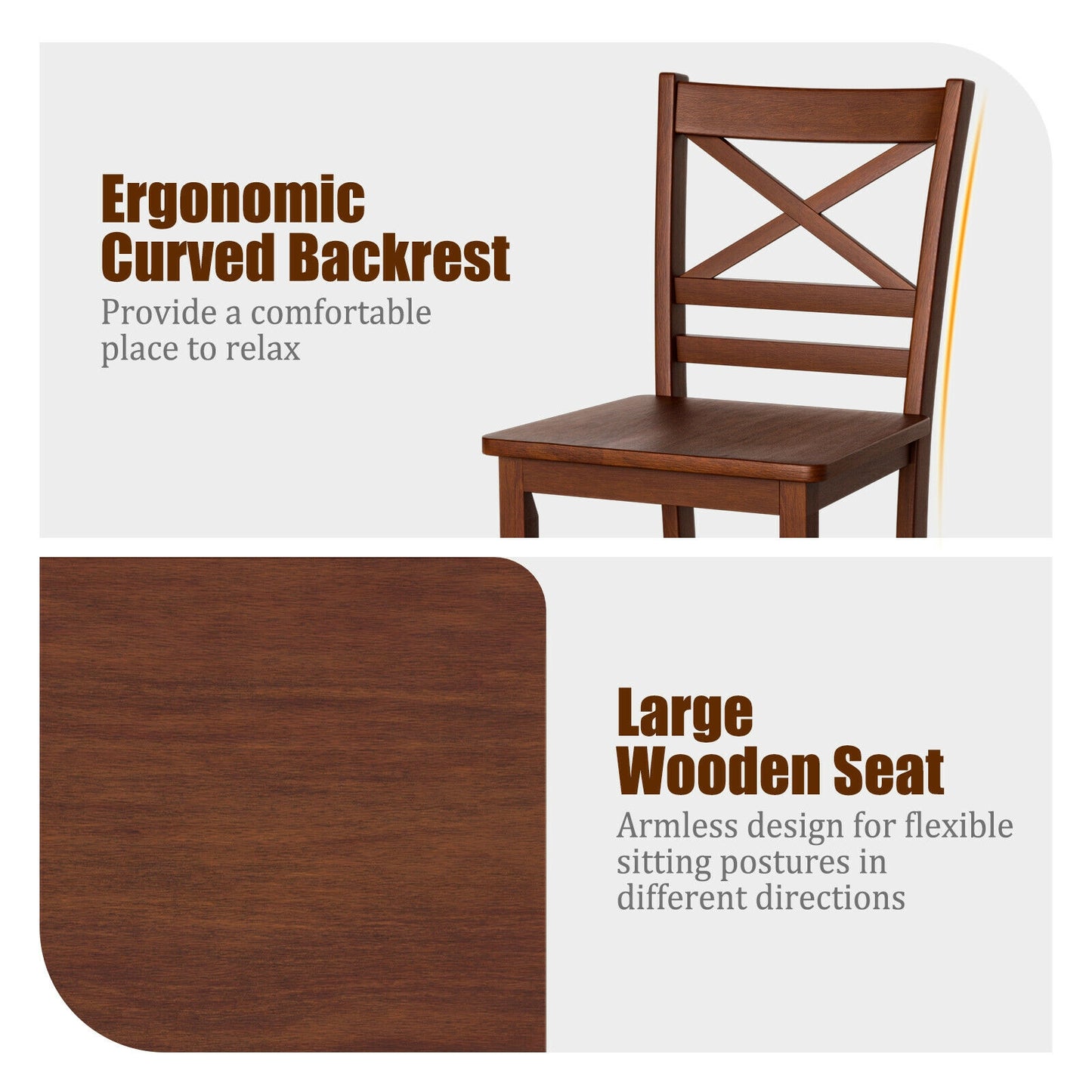 Set Of 2 Bar Stools, 25 Inch Counter Height, Walnut, Rubber Wood Legs Bar Stools at Gallery Canada