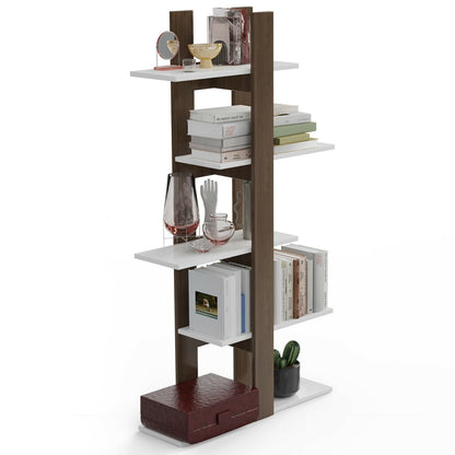 5-Tier Freestanding Bookshelf with Anti-Toppling Device, Brown at Gallery Canada