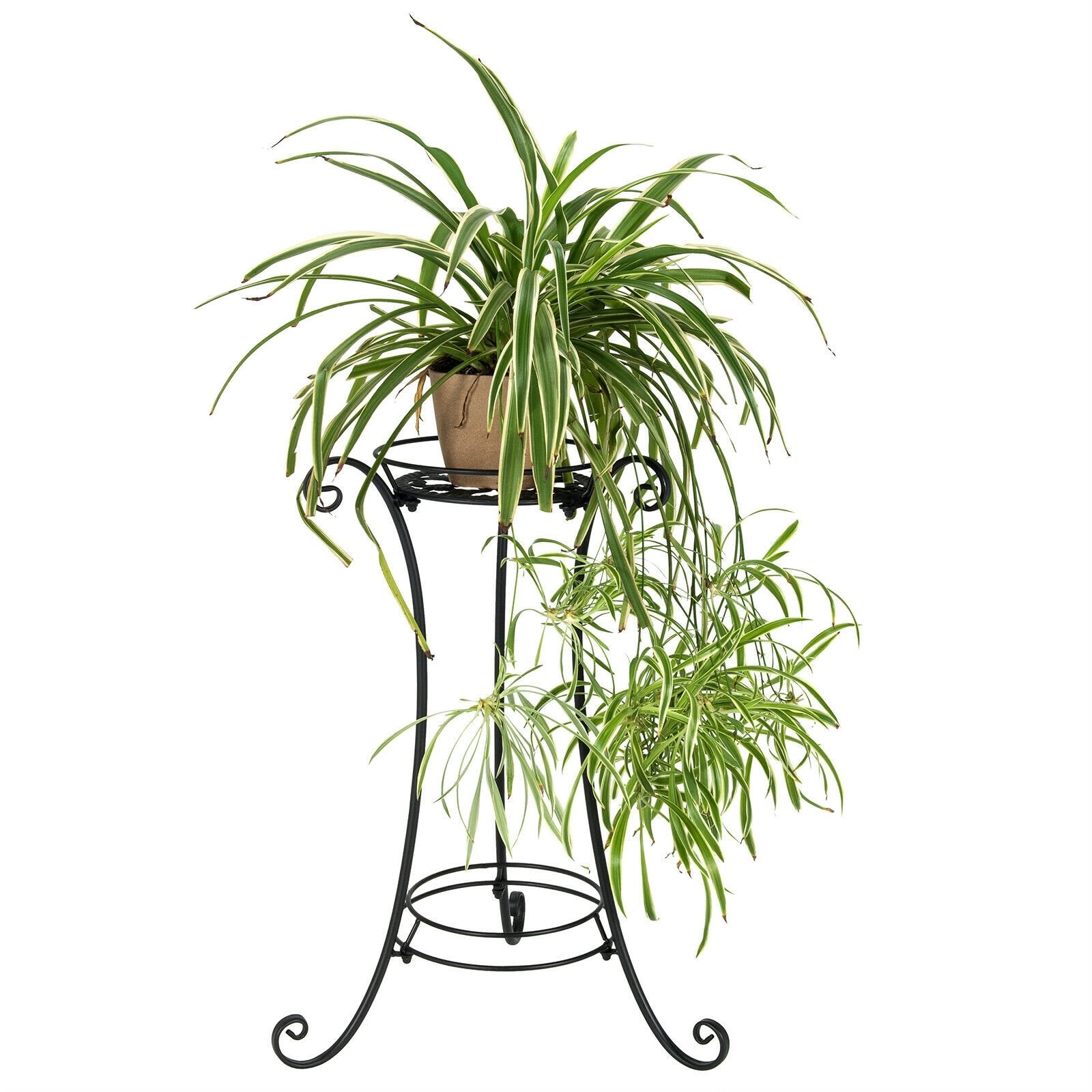 Heavy Duty Metal Planter Holder with Stable Triangular Structure, Black at Gallery Canada