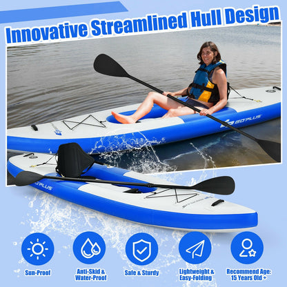 Inflatable Kayak Includes Aluminum Paddle with Hand Pump for 1 Person, Blue