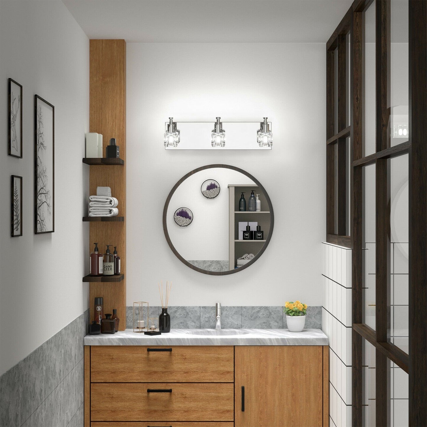Modern Bathroom Vanity Light, Silver at Gallery Canada