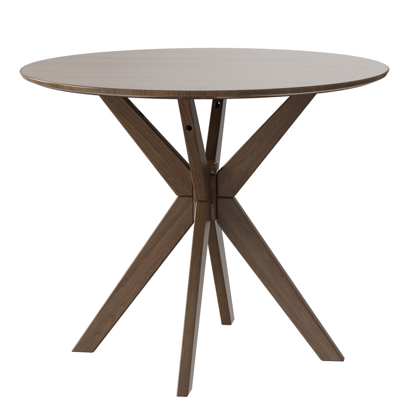 36 Inch Round Wood Dining Table with Intersecting Pedestal Base at Gallery Canada