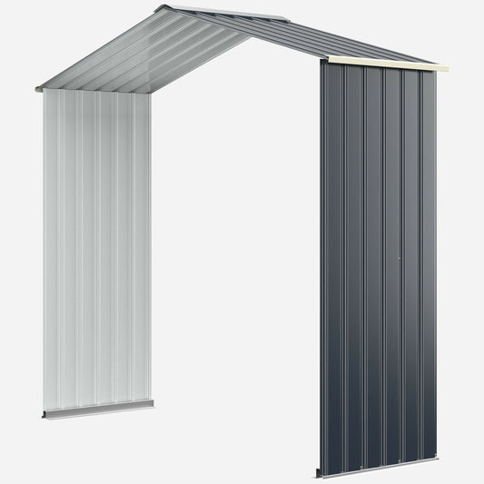 Outdoor Storage Shed Extension Kit for 7 Feet Shed Width, Gray