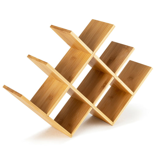 8-Bottle Freestanding Bamboo Wine Rack with Solid Structure, Natural at Gallery Canada