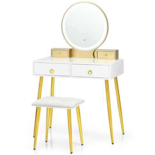 Vanity Table Set with Mirror, White at Gallery Canada