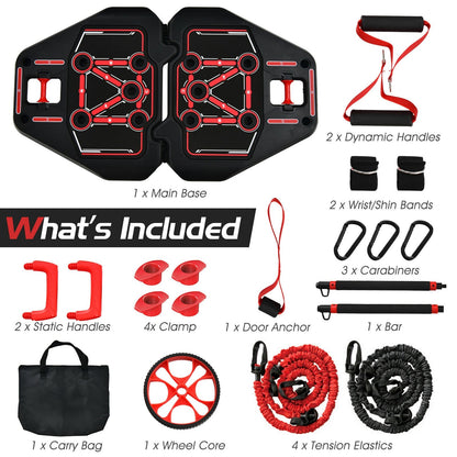 All-in-one Portable Pushup Board with Bag, Black & Red at Gallery Canada