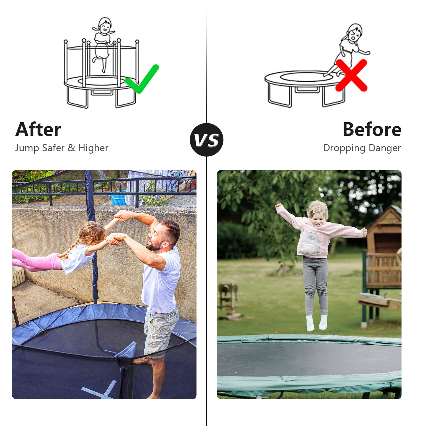 Trampoline Safety Replacement Enclosure Net, 10 ft, Black Trampoline Accessories at Gallery Canada