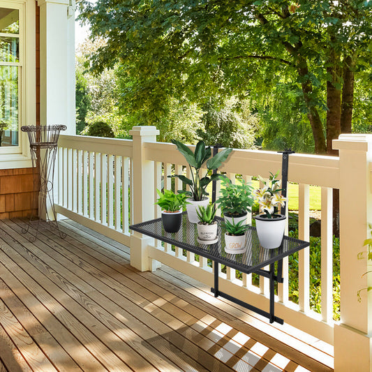 Folding Table With 5-Level Adjustable Heights, Black Patio Tables Black at Gallery Canada