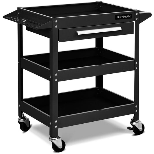 Rolling Tool Cart Mechanic Cabinet Storage ToolBox Organizer with Drawer, Black